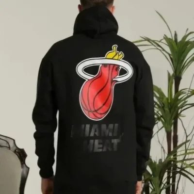 Mêr Reş Oversize 3 Têl Pembû Hoodie Çapkirî 1