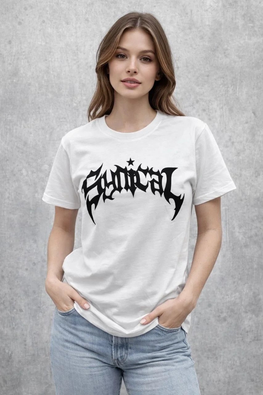 Women's White Oversize Scoop Neck Printed Short Sleeve T-Shirt 1