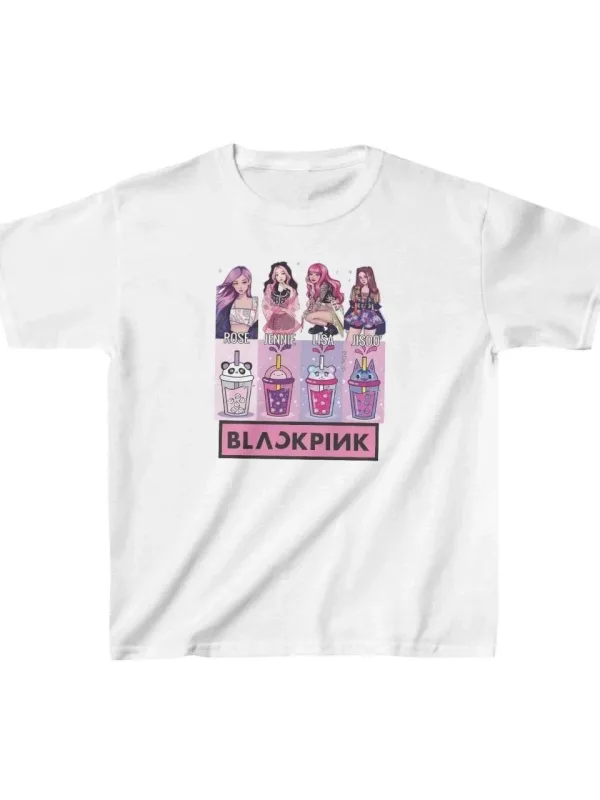 Bluzë për fëmijë të bardhë me printim, oversize, prerje e lirshme 1
