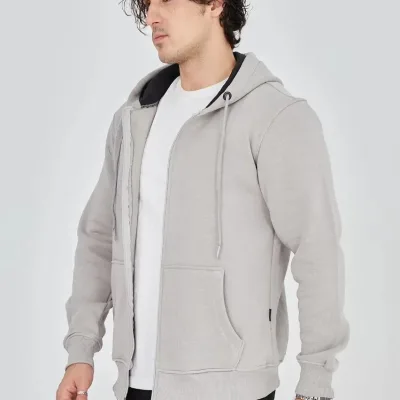 Mêr Gewr 3 Têl Pembû Hoodie Bi Zîp û Cêb 4