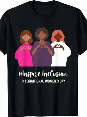 Women's Black Oversize Scoop Neck March 8 Printed T-Shirt
