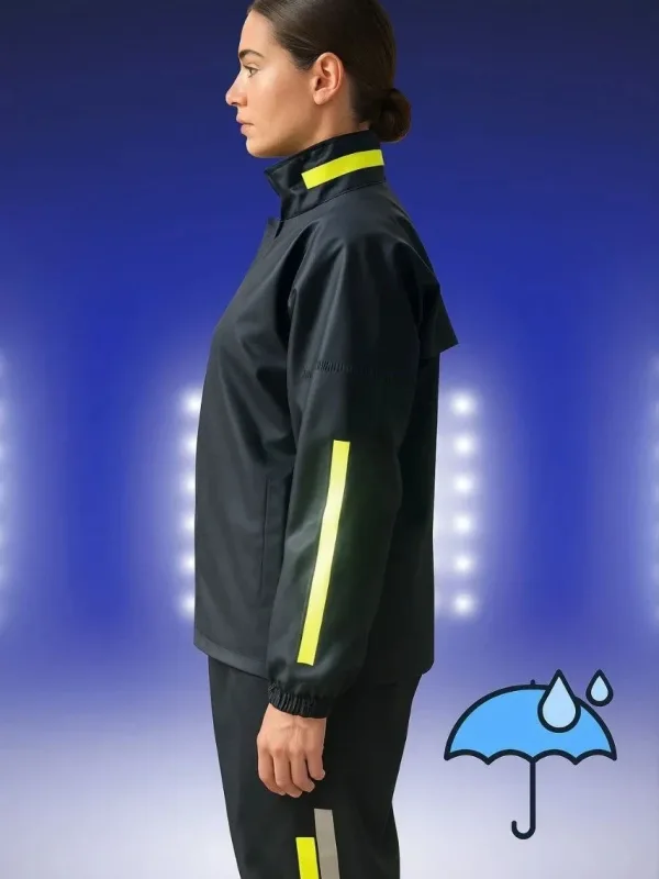 Women's Black Waterproof PVC Reflective Motorcycle Rain Suit 5
