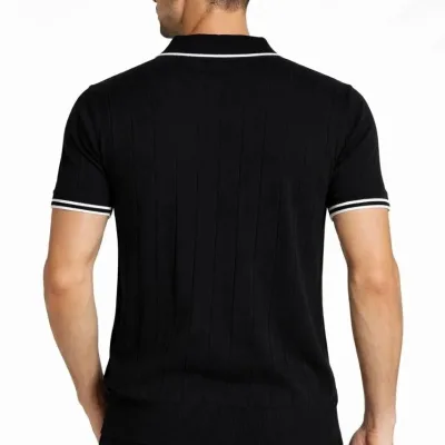 Bărbați Set 3 bucăți Tricou Polo cu Fermoar Guler Tricou 5
