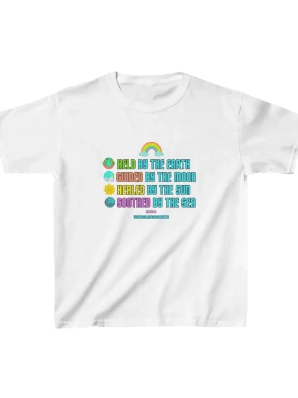 Bluzë për fëmijë e bardhë oversize me print, jakë e rrumbullakët 1
