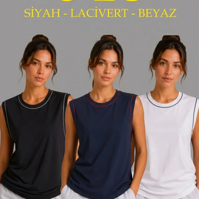 Women's 3-Pack Sleeveless Scoop Neck Cotton Athletic Tank Top