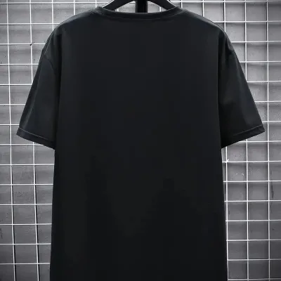Bluzë për Burra me Jakë Biçiklete, të Zezë, Oversize, me Print 2