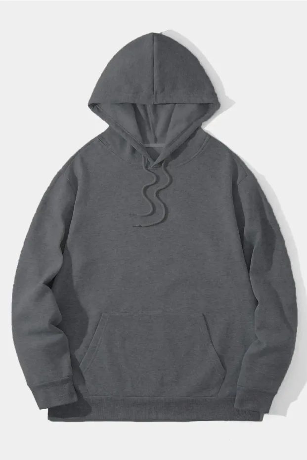 Mêr Dûkêl 3 Têl Pembo Kapûşonî Kangurû Cêbî Sweatshirt 2