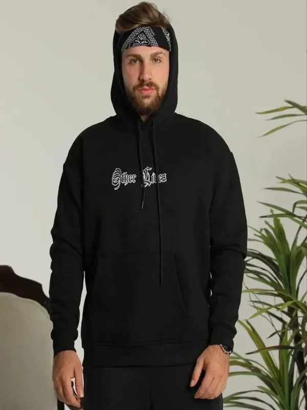 Mêr Reş 3 Têl Pembû Kêşkêşî Çapkirî Sweatshirt 4