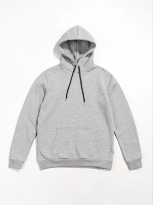 Femeie Gri Oversize 3 Fire Bumbac Cu Buzunar Cangur Cu Glugă Sweatshirt