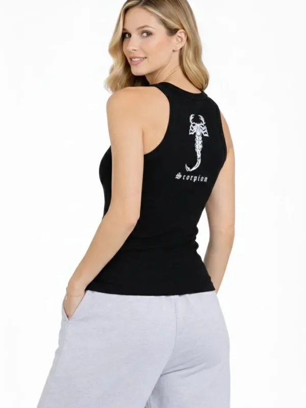 Női fekete slim fit bordázott hátnyomott sport atléta 2