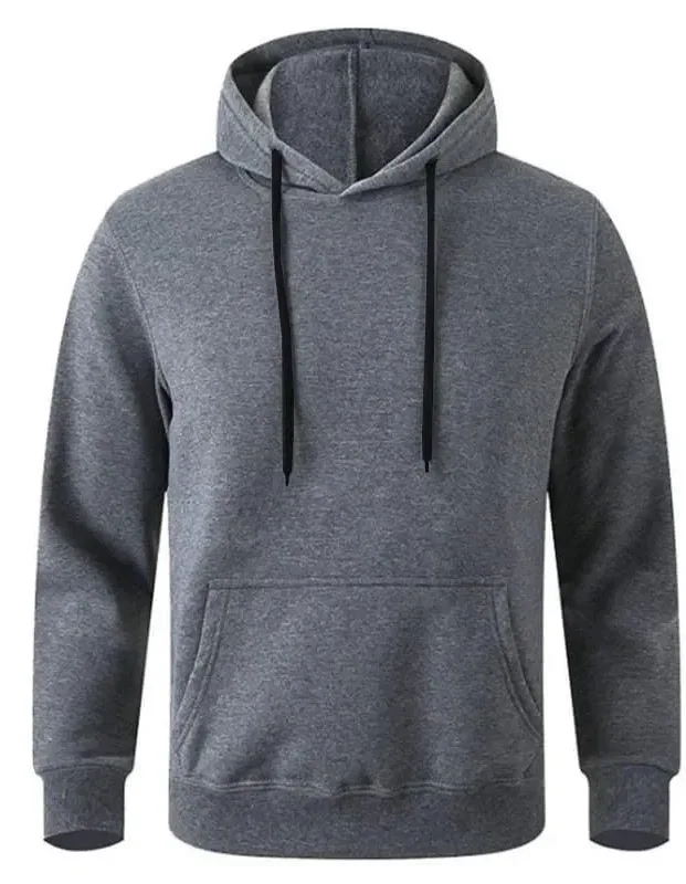 Muški dimljeni oversize 3-nitni pamučni kapuljač s džepovima, sweatshirt 3