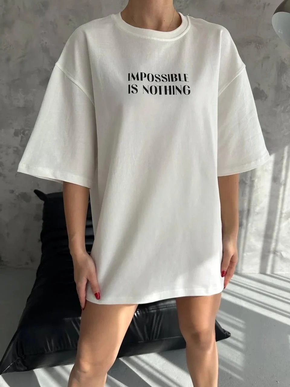 Damski Biały Oversize Rowerowy Kołnierz Nadrukowany Krótki Rękaw T-shirt
