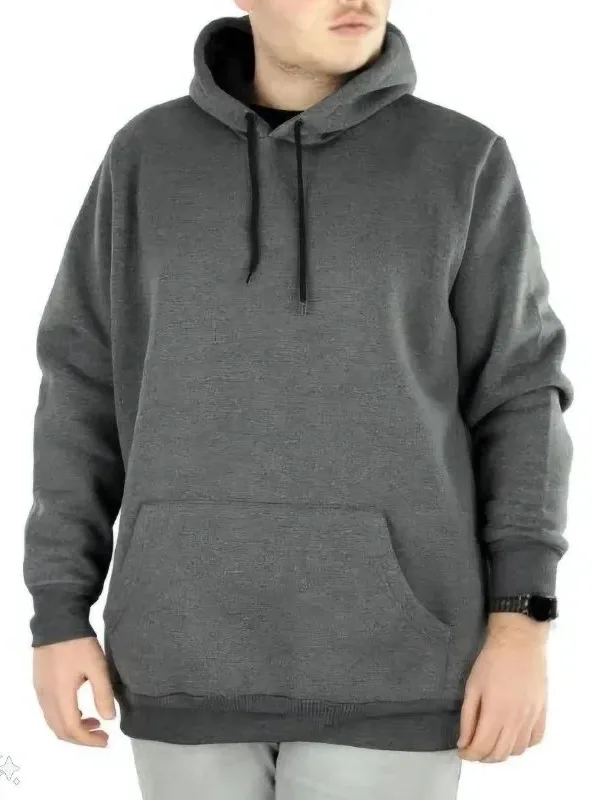 Muški dimljeni oversize 3-nitni pamučni kapuljač s džepovima, sweatshirt