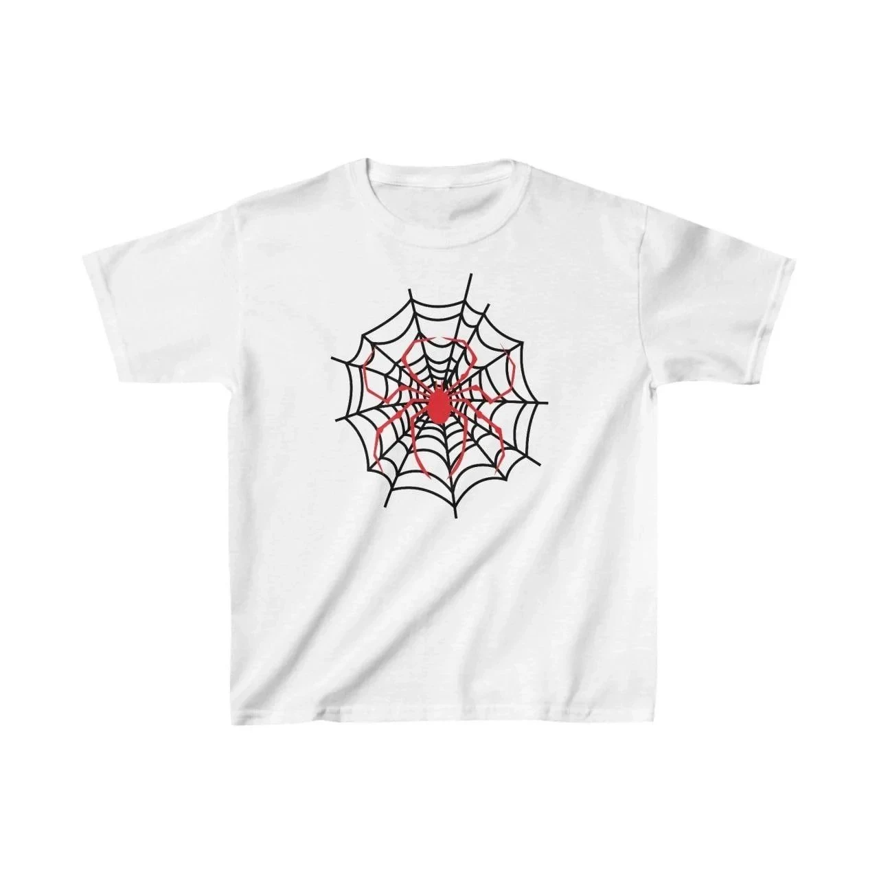 Children's White Printed Round Neck Oversize T-Shirt