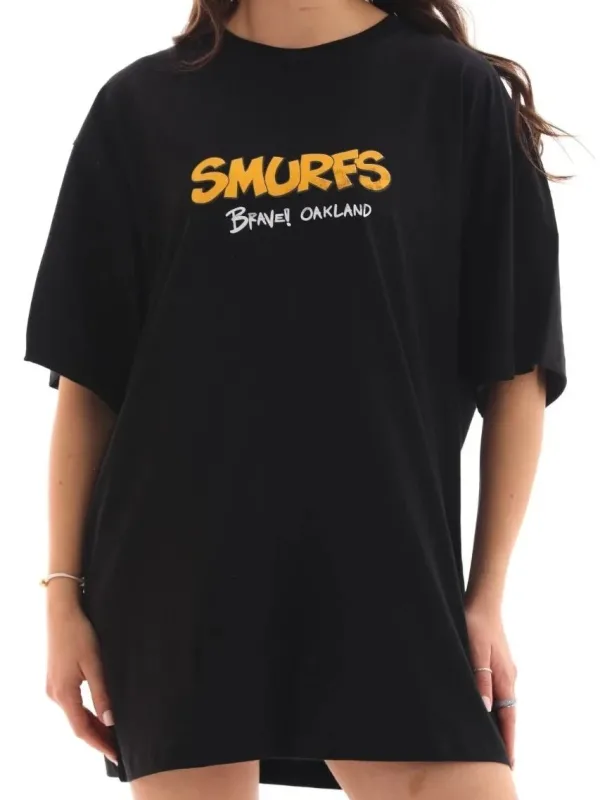 Femeie Tricou Negru Oversize Gât Bicicletă Imprimat 3