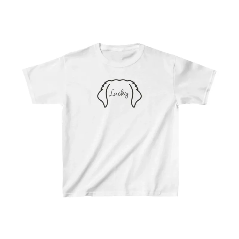Tricou pentru copii, alb, cu imprimeu, oversized, guler tip bicicletă