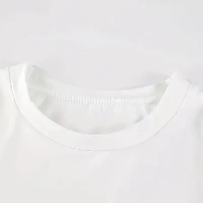 Jina Spî Oversize Stûyê Bisîkletê Çapkirî Tîşort 2