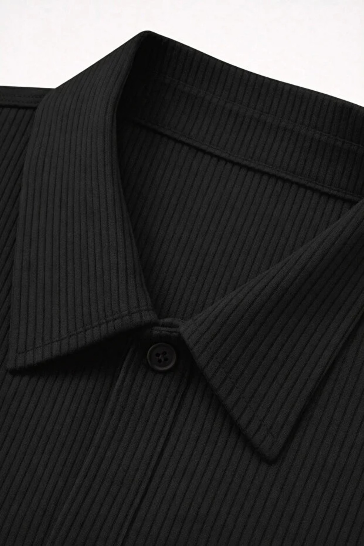 Siyah Beyaz 2'li Paket Erkek Oversize Fitilli Polo Yaka 6
