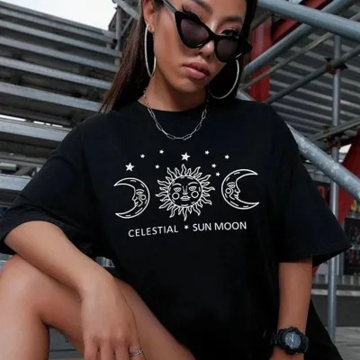 Juvele Neagra Oversize Guler Bicicleta Printime 4