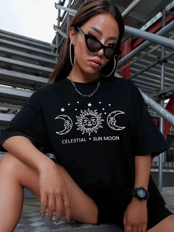 Juvele Neagra Oversize Guler Bicicleta Printime 4
