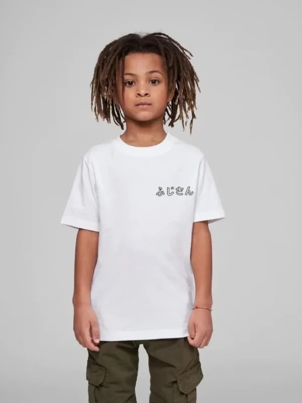 Dětské bílé oversized tričko s potiskem, výstřih do V 3