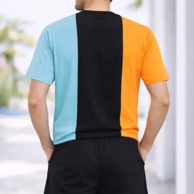 Bărbați Set 2 Piese Oversize Brodat Tricou Șort Set 2
