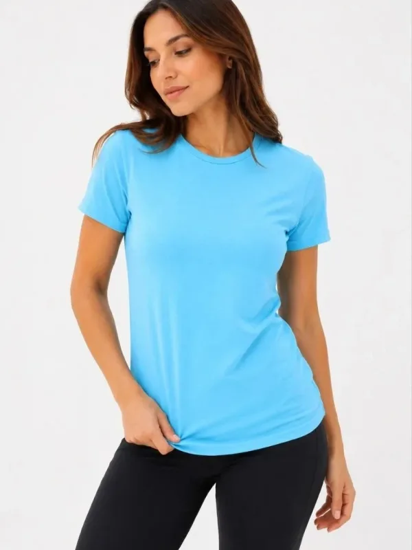 Qadın Firuzə Slim Fit Velosiped Yaxalı Basic Köynək 2