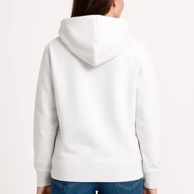 Gra Ngjyrë e Bardhë Oversize 3 Fije Pambuk Kapuç Xhep Kanguri Sweatshirt 2