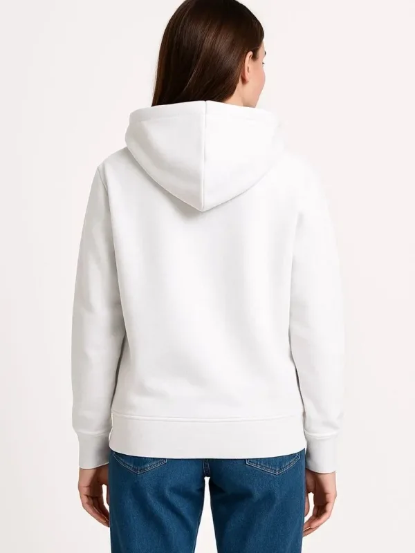Gra Ngjyrë e Bardhë Oversize 3 Fije Pambuk Kapuç Xhep Kanguri Sweatshirt 2