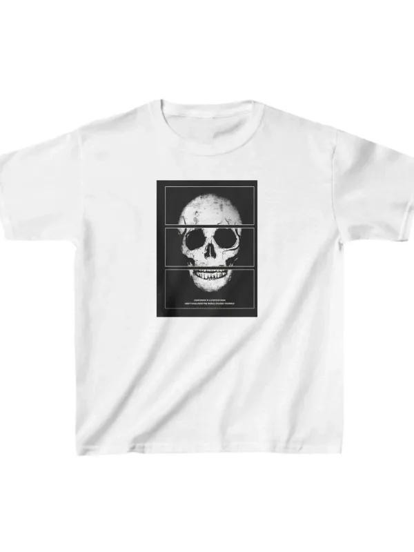 Cocuk Beyaz Oversize Baskılı T-Shirt 1