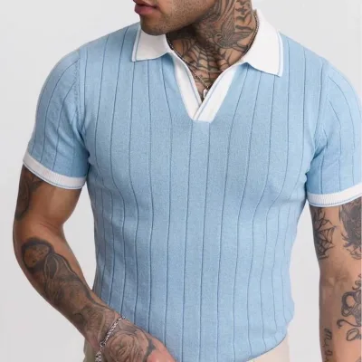 Blu Foshnje Burra Toscana Triko Mëngë të Shkurtra Polo T-Shirt 3