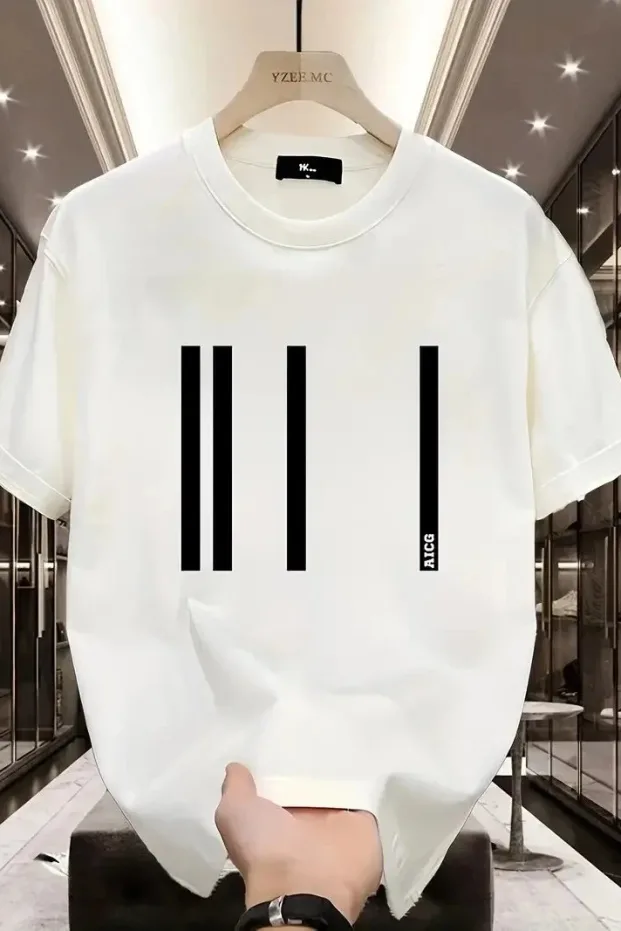 Γυναικείο Λευκό Oversize Ποδήλατο Λαιμό Τυπωμένο T-shirt 1