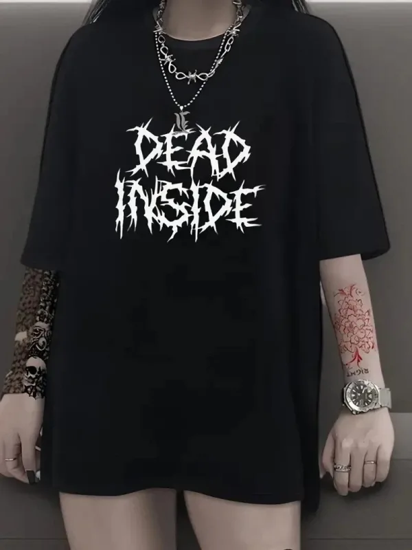 Femeia Tricou Negru Oversize cu Guler Bicicletă, Mânecă Scurtă 1