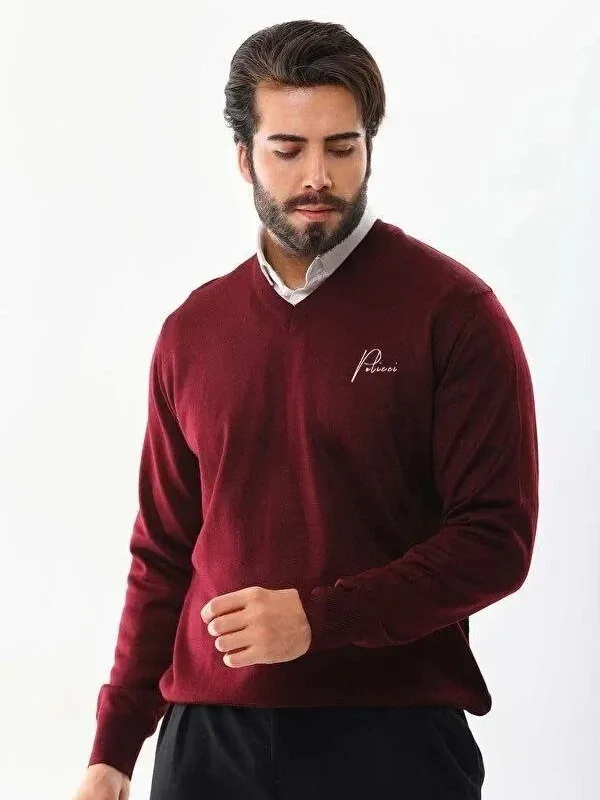 Mêr Bordo V Stûyê V Çapkirî Triko Kazak 1