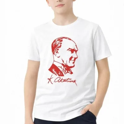 Uşaq Ağ Velosiped Yaxalı Atatürk Çap Köynək 2