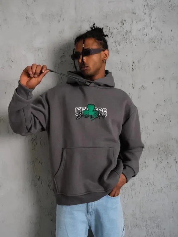 Sweatshirtê Mêran ê Gewr Oversize 3 Têl Pembû Bi Kêl 2