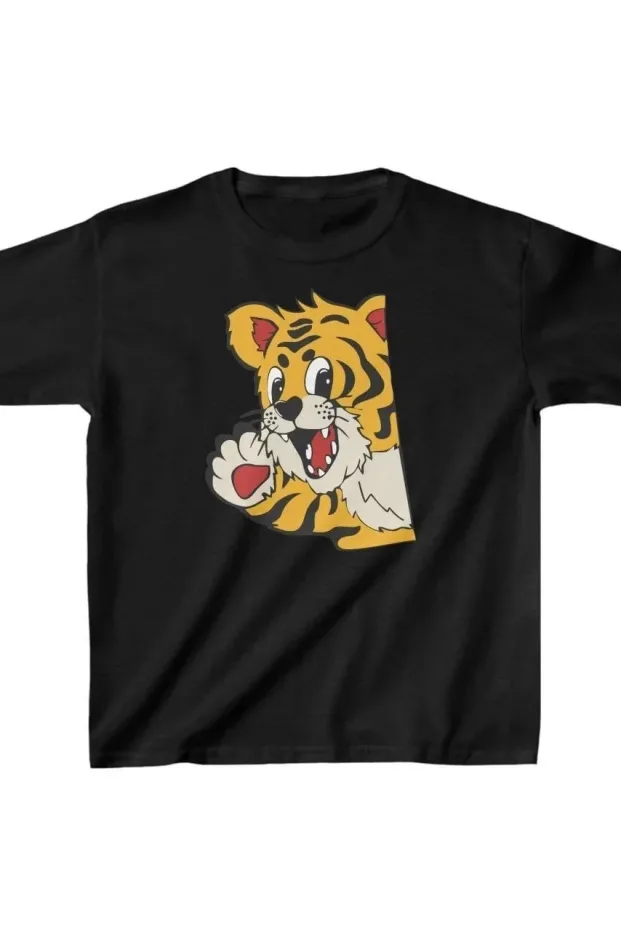 Çocuk Siyah Oversize Baskılı Pamuklu T-Shirt 1