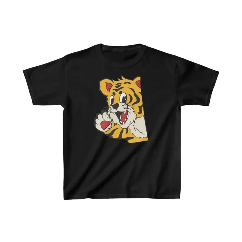 Dječija crna oversize štampana pamučna T-shirt