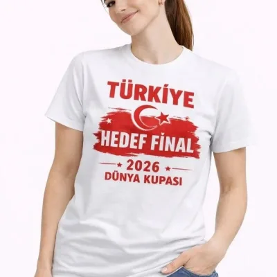 Qadın Ağ Türkiyə Çap Ay Ulduz 2026 Dünya Kuboku Azarkeş Köynək 1