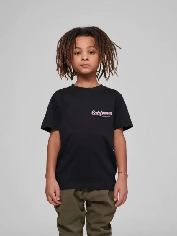 Children's Black Printed Oversize Crew Neck T-Shirt 1