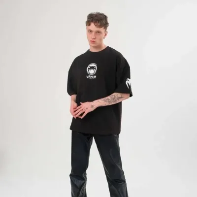 Bărbat Negru Guler Bicicletă Imprimat Mânecă Scurtă Tricou 1