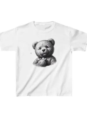 Детски бел печатен oversize памучен маица