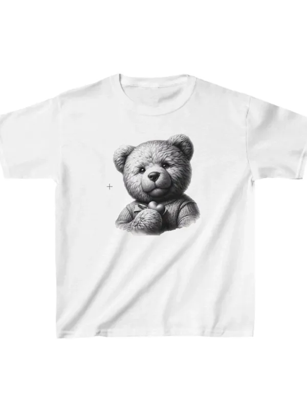 Детски бел печатен oversize памучен маица 1