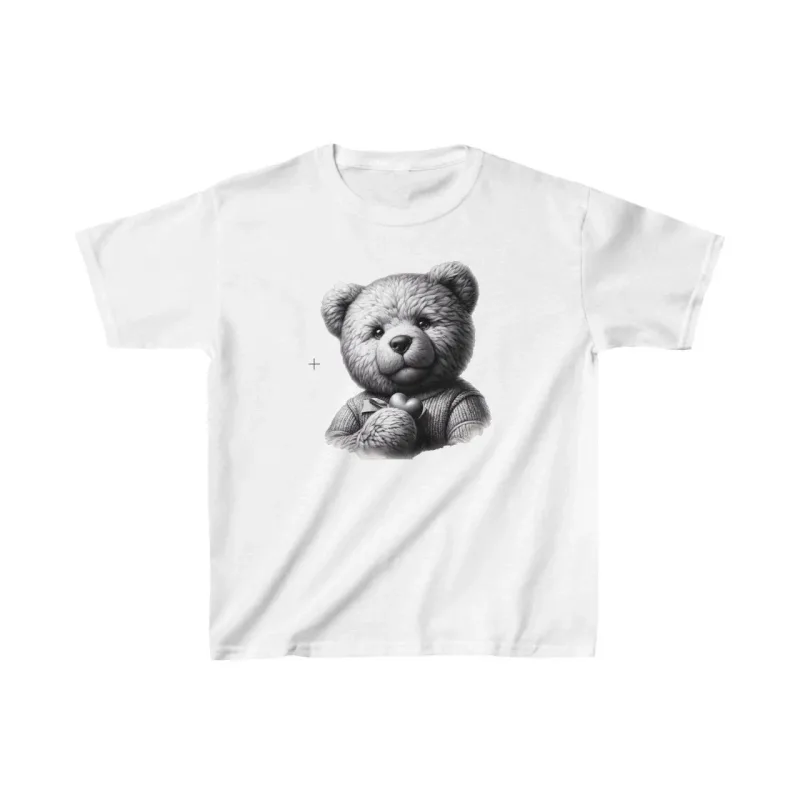 Παιδικό Λευκό Τυπωμένο Oversize Βαμβακερό Τ-Shirt
