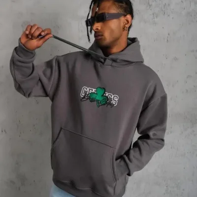 Sweatshirtê Mêran ê Gewr Oversize 3 Têl Pembû Bi Kêl 4
