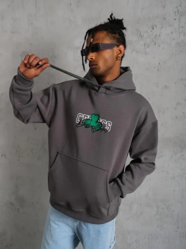 Sweatshirtê Mêran ê Gewr Oversize 3 Têl Pembû Bi Kêl 4