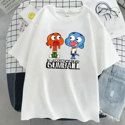 Gyermek fehér nyomott pamut oversized póló 2