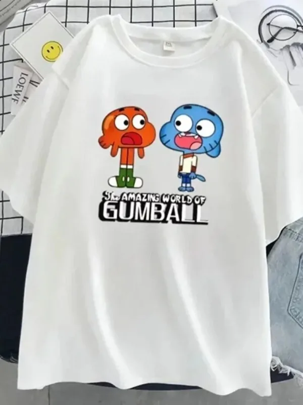 Gyermek fehér nyomott pamut oversized póló 2