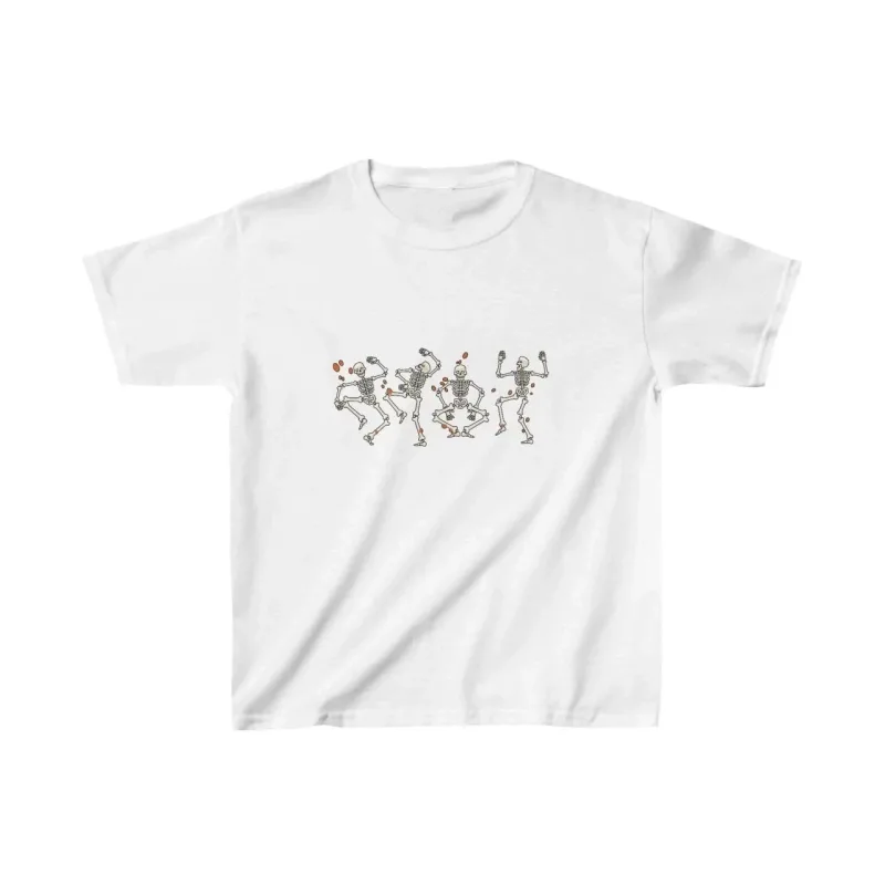 Παιδικό Λευκό Printed Oversize Στρογγυλή Λαιμόκοψη T-shirt