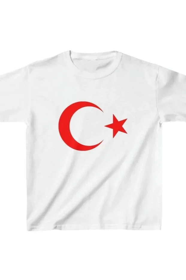 Çocuk Beyaz Oversize Yuvarlak Yaka Baskılı Tişört 1